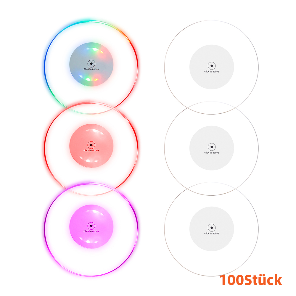 Transparente LED Untersetzer(100 Stück)